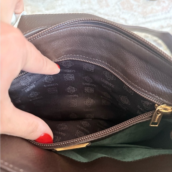 Loewe Brown and Green Leather Bag - Picture 5 of 11